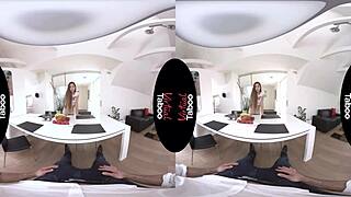 Brunette Delivers Shaved Pussy Cowgirl Ride and POV Blowjob in Taboo Scene