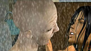 wet teen slut gives sloppy blowjob in 3d