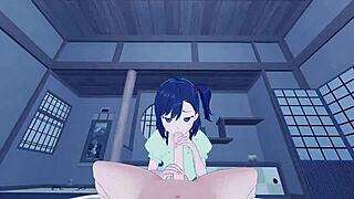 POV Nighttime Anal Sex with Hikage Miyauchi in Doggy and Missionary