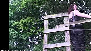 Why is that british babe stripping nude outside?