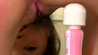 Suggestive bukkake on semen-hating girl, switching to golden shower in vertical video