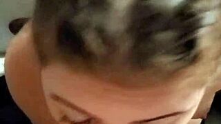 hot brunette pigtails blowjob in my rv