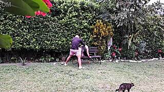 Raw Fucking with Hot Mature in Garden Hardcore Action