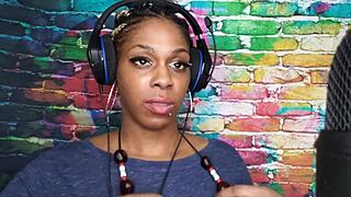 Ebony Woman Sucking on a Lollipop with Horny Fetish Vibes