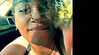 Interracial couple pulls over for some fun on the road