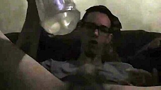 Gay meu experiments with a playful toy in private