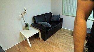 Audrey Decker chats during her big tits casting interview