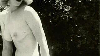 vintage taboo pussy gets bent over outdoors for fun 😈