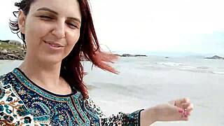 Latina With Big Tits Fucks On Rocks For Great Spine Action With Monster Cock