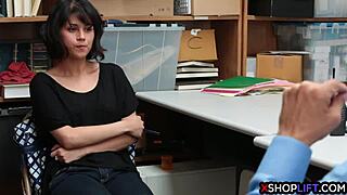 Hot Teen Thief Fucked By Security Guard In Office