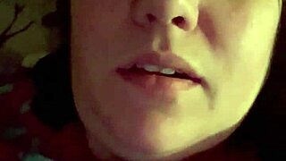 Wife engages in dirty talk while kissing and smoking a cigarette during horny session.