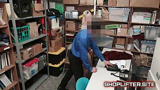 Case no 2377845 shoplyfter Darcie Belle caught by Tommy Gunn in backroom chaos. Shocking theft turns into wild confrontation.