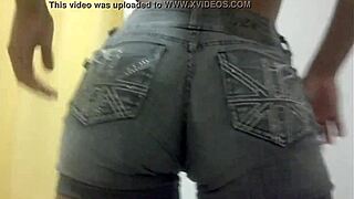 My wife in shorts showing cameltoe tease