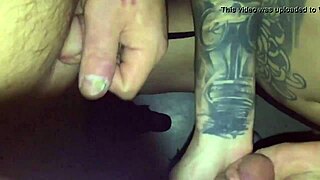 Tattoed chick sucks stranger in video booth