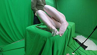 Scarlett Johnson slips into a pink morph for a wild scene.