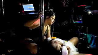 naughty milfs dancing on pole at swing house 😈💃