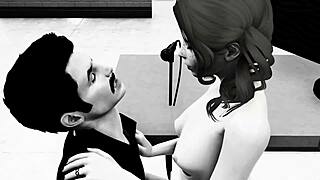 I tease as a petite redhead prison prostitute giving deepthroat blowjobs and getting cum.