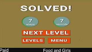 Food and girls in anime hentai game