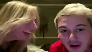 A blonde teen shares her tits on Periscope live