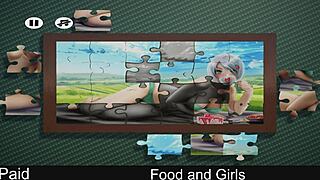Food and girls in anime hentai game