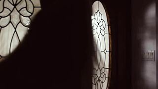 Two scared blonde chicks turn to fingering and oral instead of horror