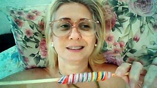hey, stella still sucking that lollipop so tasty and blonde milf style