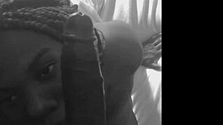 Ebony POV Deepthroat on Monster Black Cock