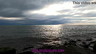 Petite Babe Gives Intense Blowjob And Pisses On The Beach!