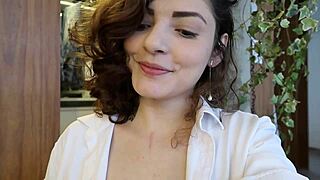 Teen reads history with vibrator in pussy