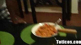 Toticos com Features Pork Chop Cooking with Dominicana in Caribbean Kitchen Scene.