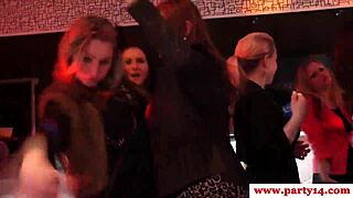 This real euro amateur is suckin cock in group orgy!