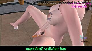 Teen girl masturbates with carrot in 3D porn!