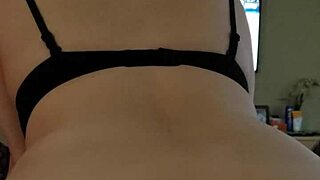 asian wife riding in casual home scene