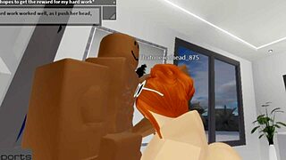 Robloxian Redhead Slutty Snowbunny Bends Over for Daddy's Big Cock