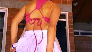 The boldest schoolgirl sneaks away with her boyfriend for a daring night at home