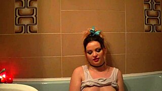 I’m overwhelmed by the sight of her in the bath, embracing every curve with such raw desire. I can’t look away from her beauty.