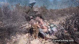 Teen Couple Rips Clothes for Outdoor Blowjob on Hard Cock