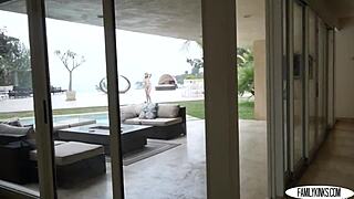 Watch this petite teen get her pussy rammed by stepbro?