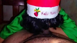 This Christmas elf Latina gave me the best gift with a hot creampie! 🎅