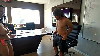 milf gets anal assfucking creampie on engineering desk