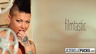 jezebelle bond works her big tits and pussy solo