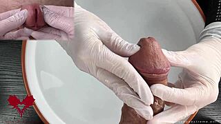Damn! Feel this patient POV handjob with white latex gloves up close!