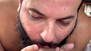 Bearded man sucks 41 cocks in bonus blowjob video