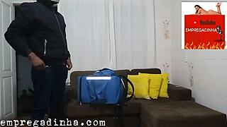 Wow! This Maid Earns So Little She Pays for Pizza With Her Big Ass!