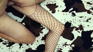 Wife in Stockings Takes Anal Fucking