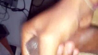 Man masturbates his cock in intense solo session