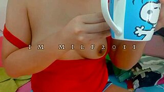 Asian milf with small tits and big ass shows off natural breasts in amateur fetish.