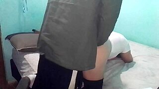 Latina Couple Bent Over in Doggystyle Webcam Fuck