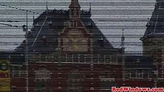 Black Amsterdam Prostitute Skillfully Manages a White Guy in Stockings