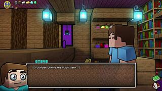 Getting sucked near oblivious girlfriend hornycraft in hentai parody